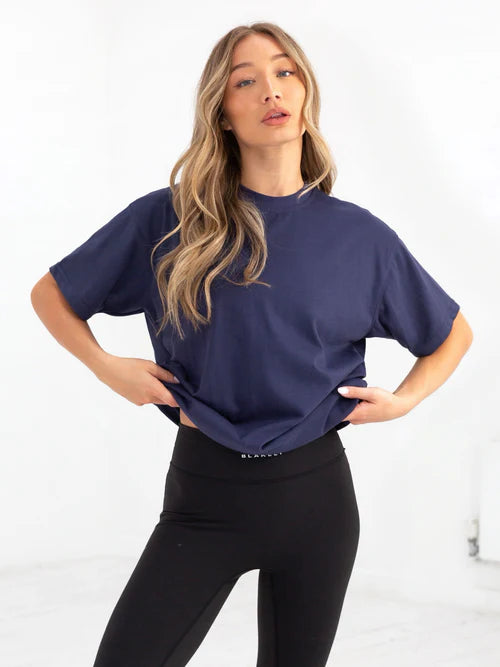 STYLOPHY - Oversized Tee For Women - NavyBlue