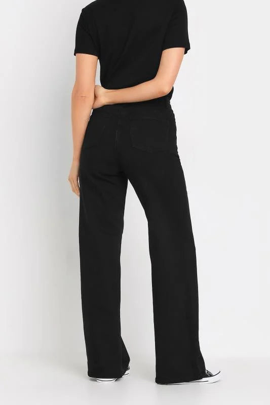 STYLOPHY- PREMIUM Stretch Wide Leg Jeans - BLACK