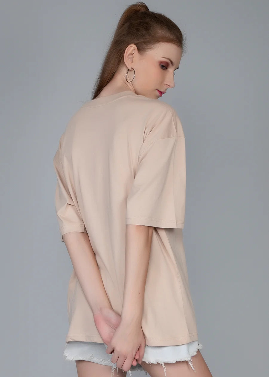 STYLOPHY 11.11 SALE - Premium Oversized Tee For Women - Beige