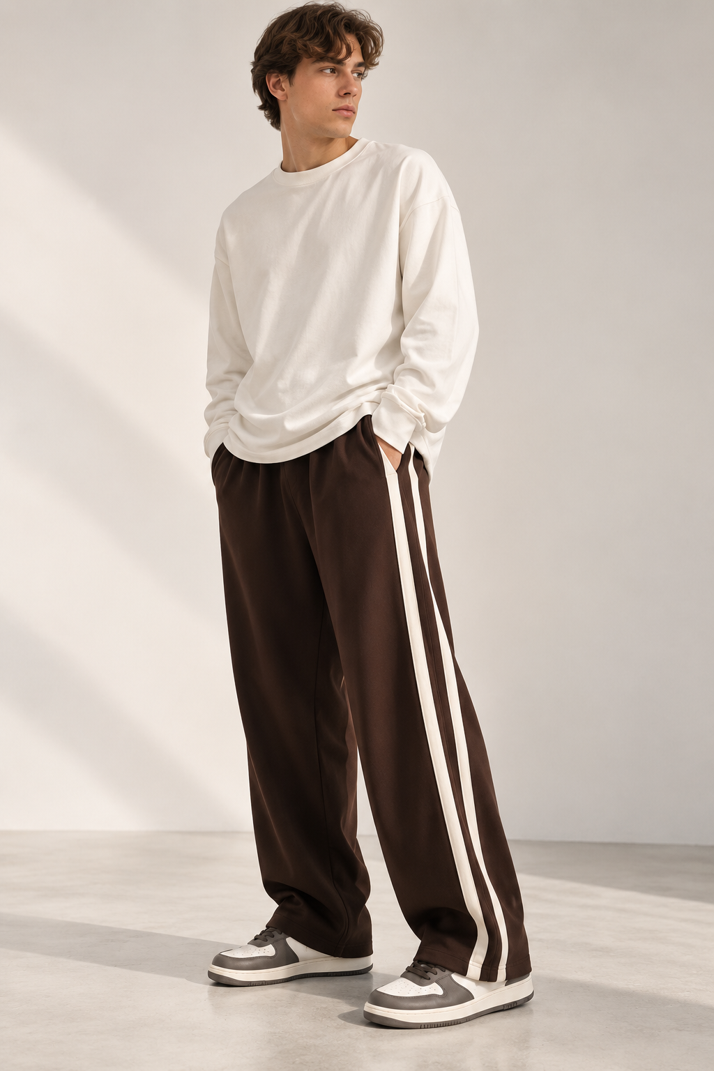 Double Side Stripes Trouser - Brown