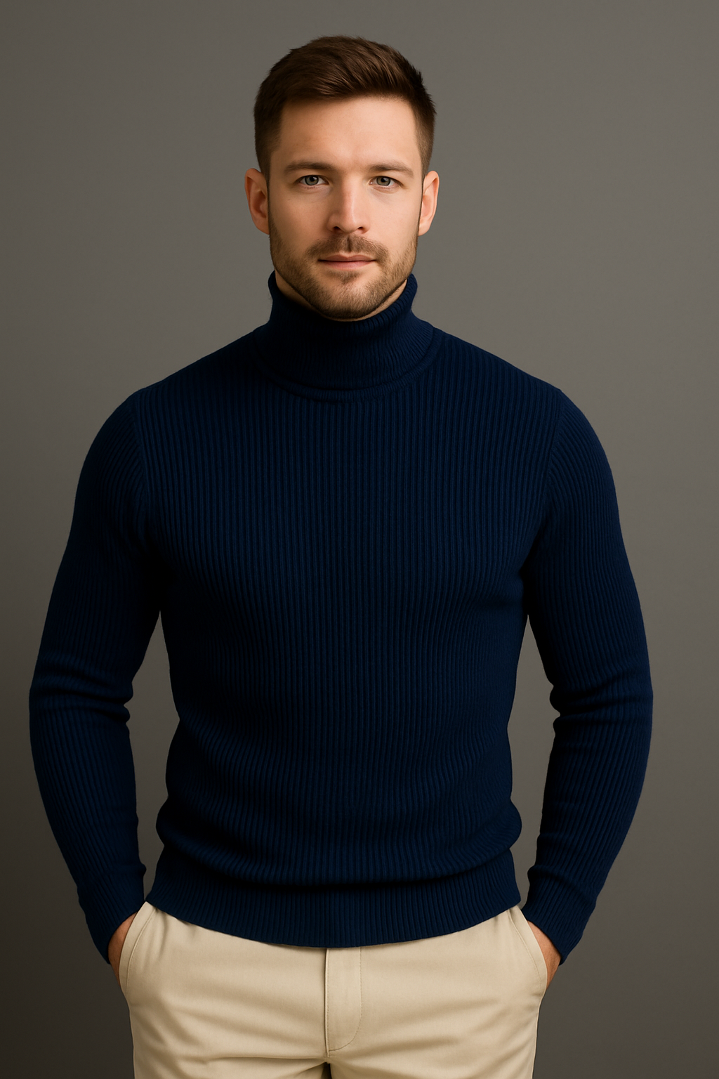 STYLOPHY - Premium High Neck For Men - Navy Blue (11.11 SALE)