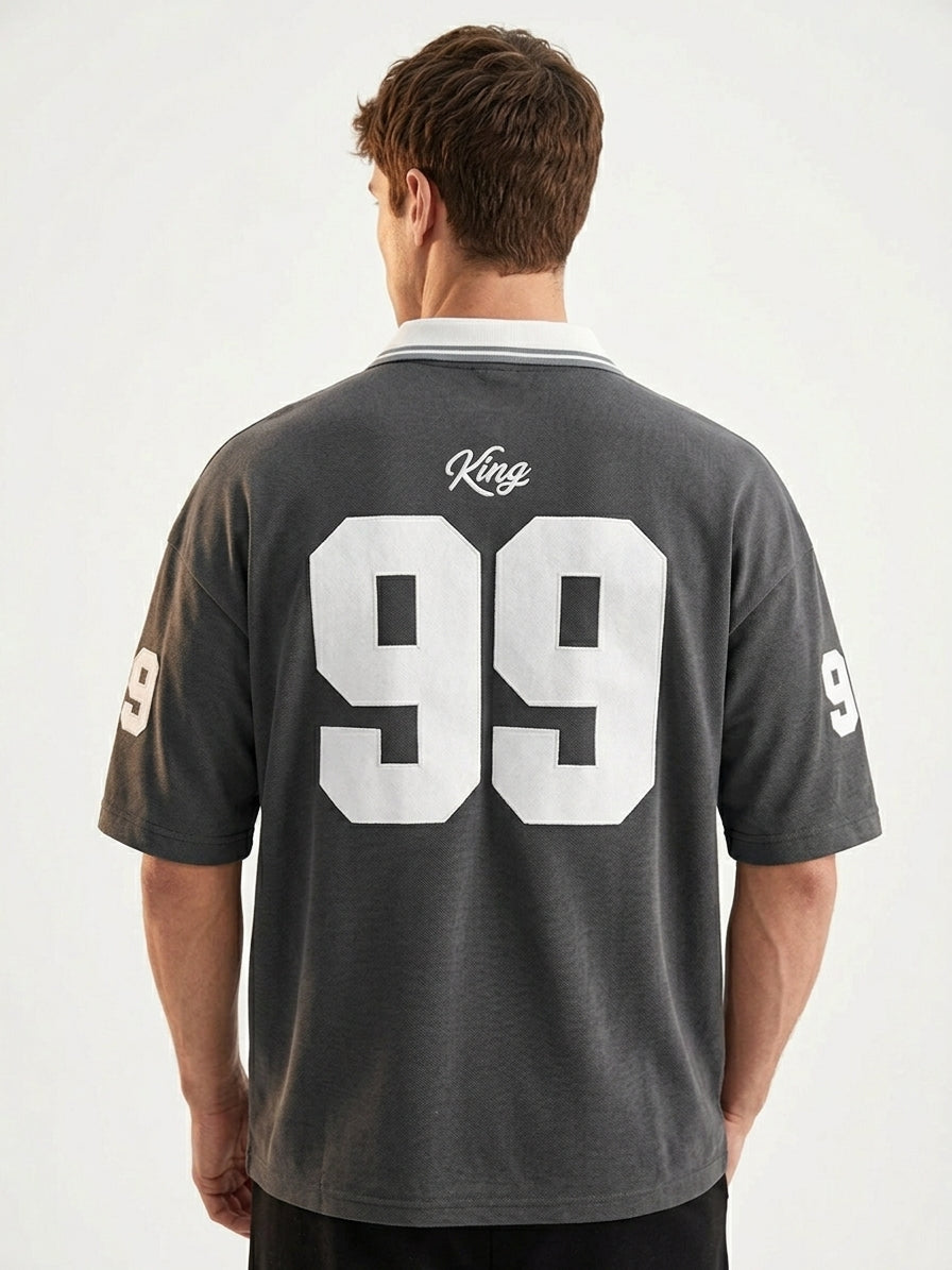 King 99 Varsity Polo - Grey