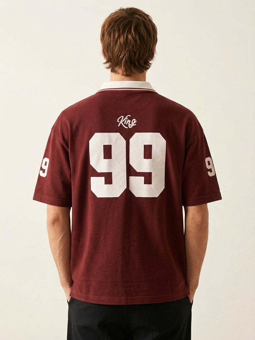 King 99 Varsity Polo - Maroon