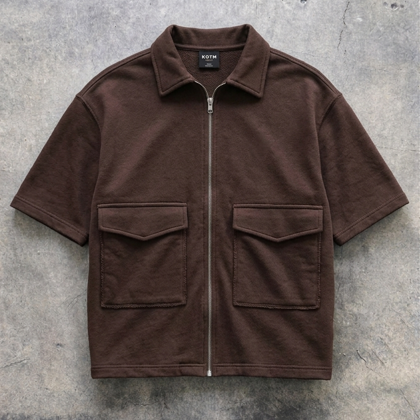 Urban Utility Zip Shirt - Brown