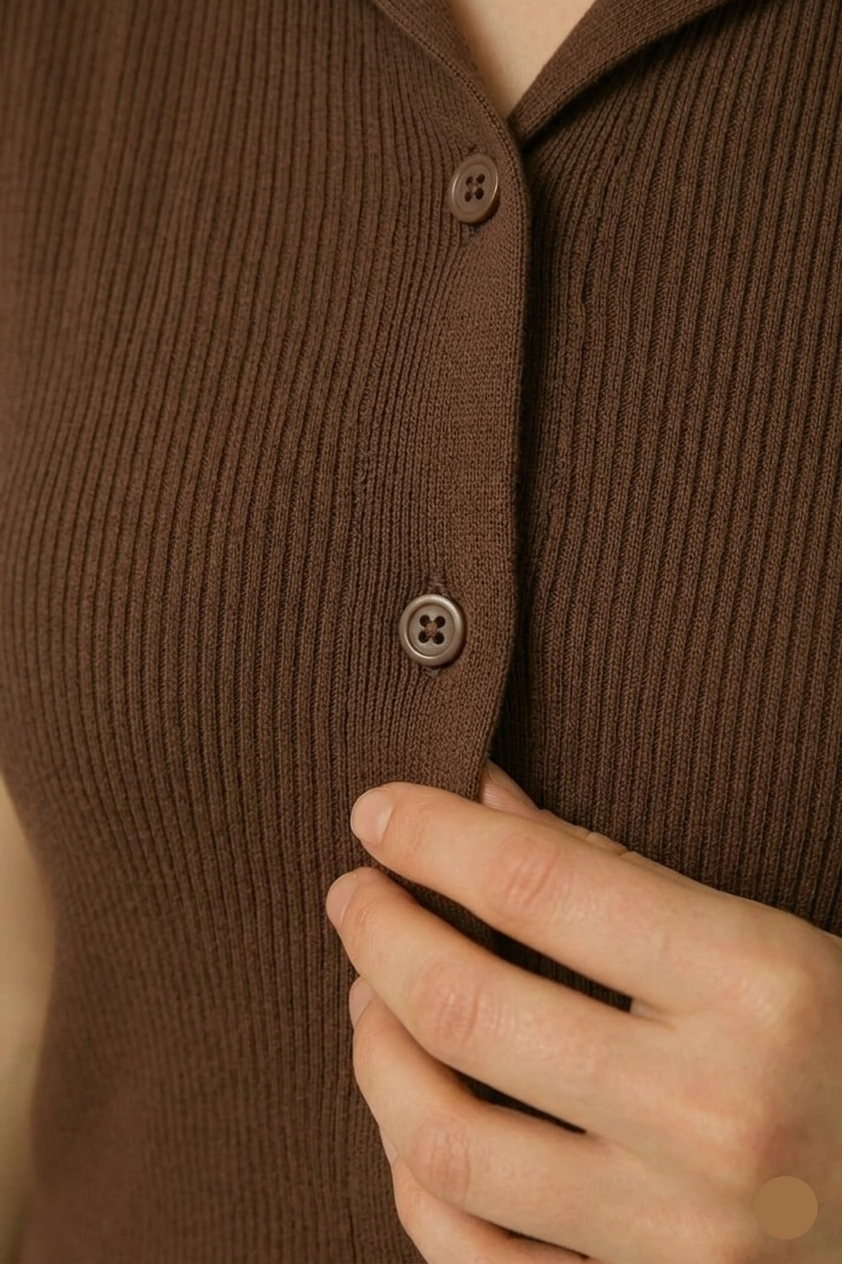 STYLOPHY - Cuban Shirt For Women -Dark Brown