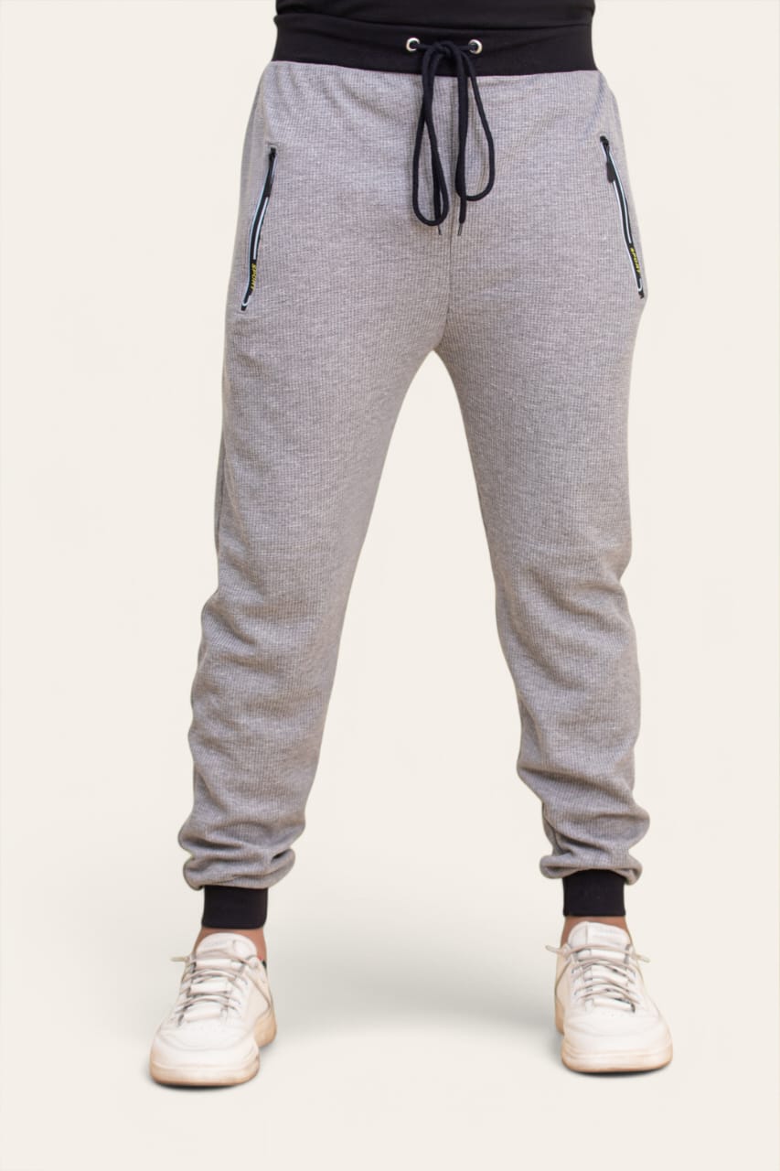 STYLOPHY - Premium Waffle Knitted Trouser - GREY