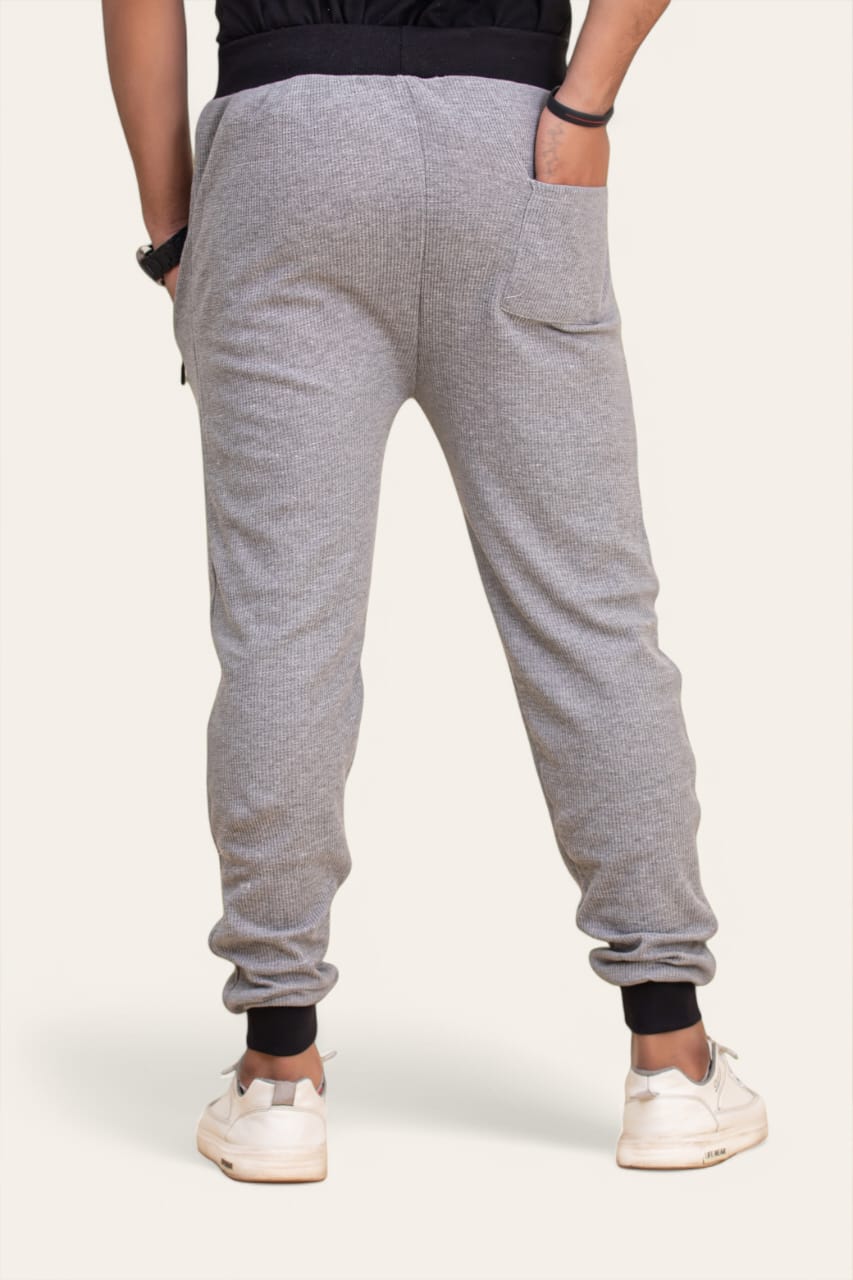 STYLOPHY - Premium Waffle Knitted Trouser - GREY