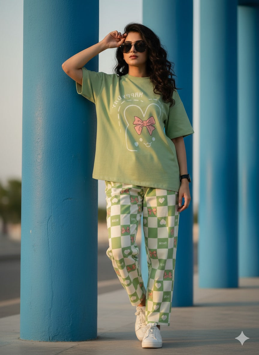 HAPPY DAY PRINTED - PJ SUIT FOR WOMEN