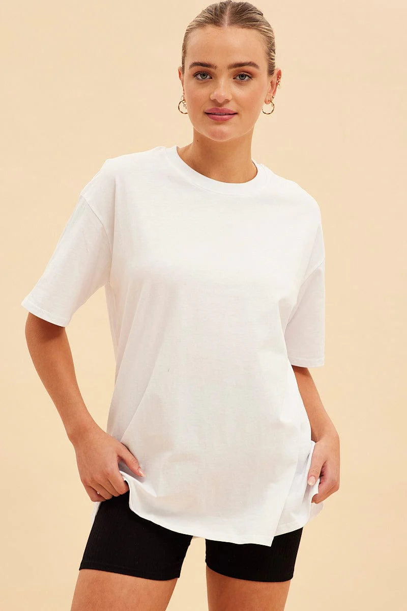 STYLOPHY 11.11 SALE - Premium Oversized Tee For Women - White