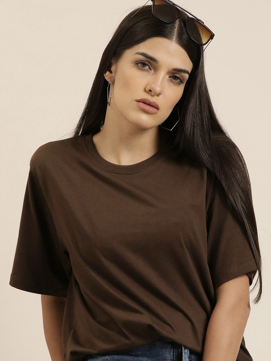 STYLOPHY 11.11 SALE - Premium Oversized Tee For Women - Brown
