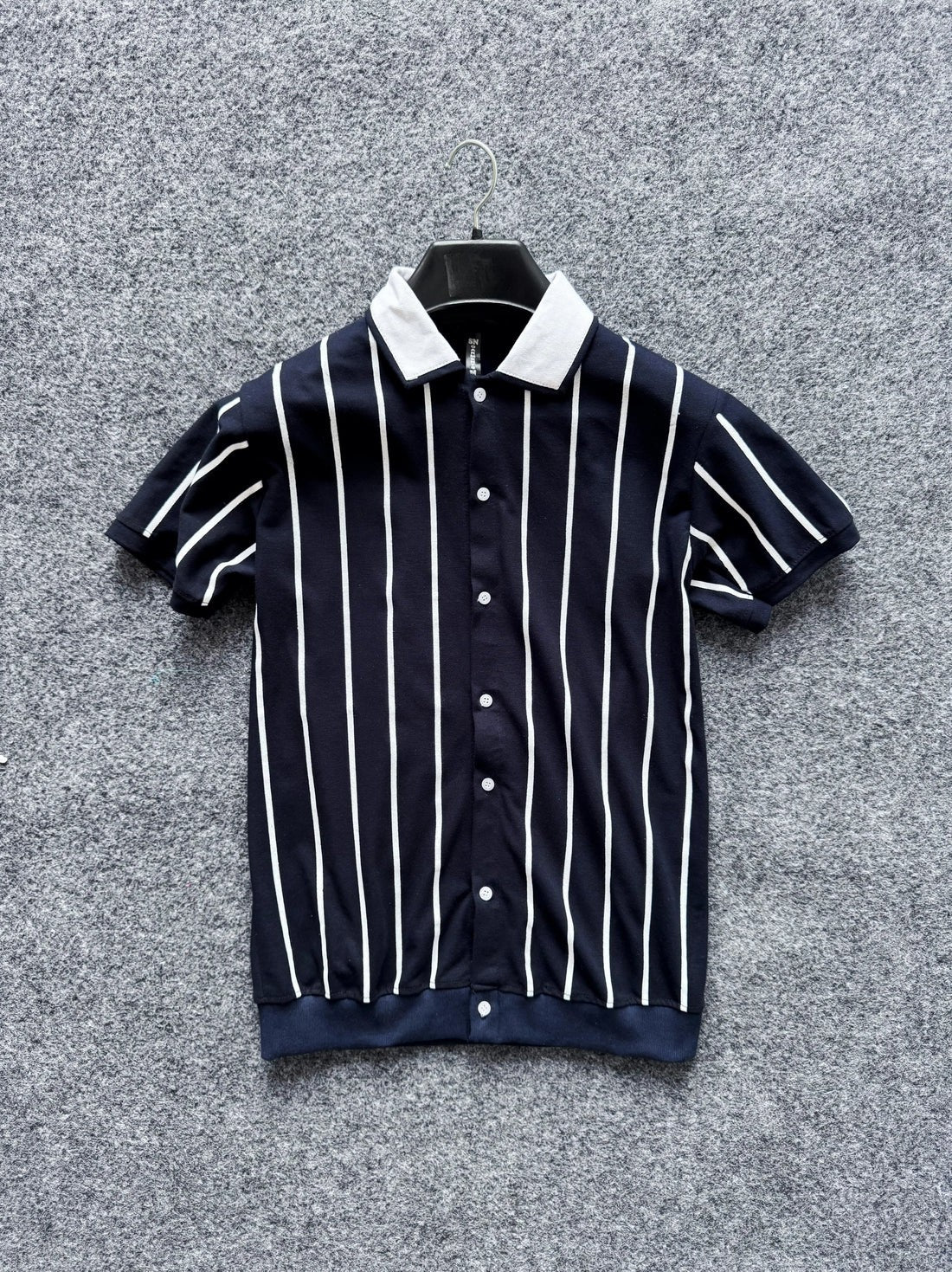 Stylophy - Contrast Collar Button Down Polo For Men - Blue