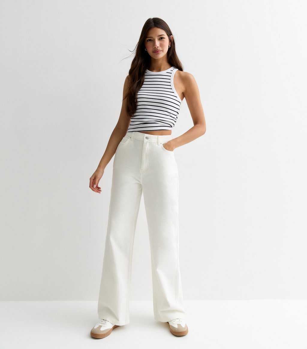 STYLOPHY - PREMIUM Quality Stretch Wide Leg Jeans - White