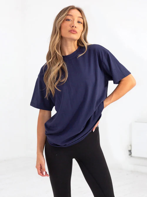 STYLOPHY - Oversized Tee For Women - NavyBlue