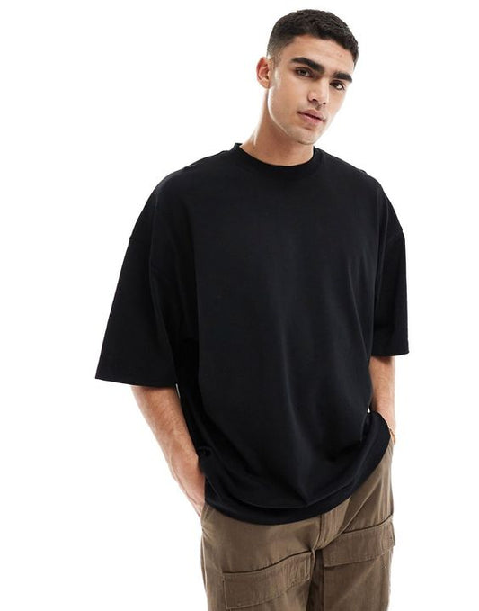 STYLOPHY - Premium Drop Shoulder Tee For Men - Black