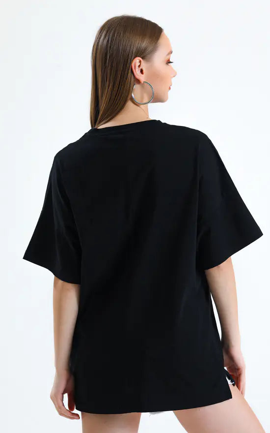 STYLOPHY - Oversized Tee For Women - Black