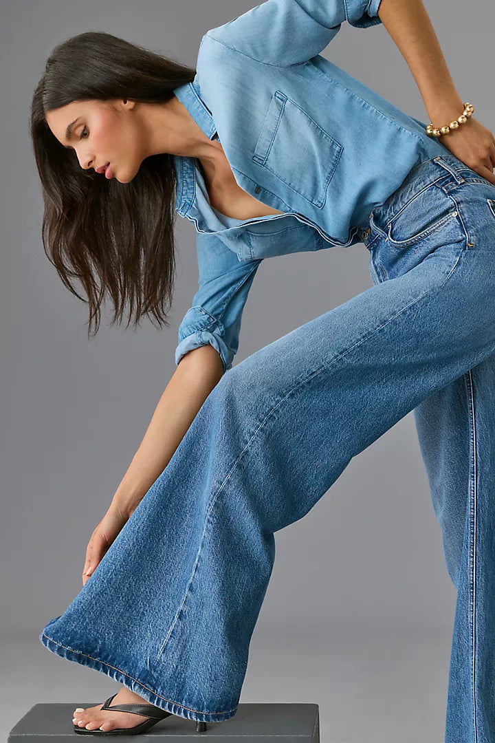 The Beatrice Light Wash Wide Leg Jeans