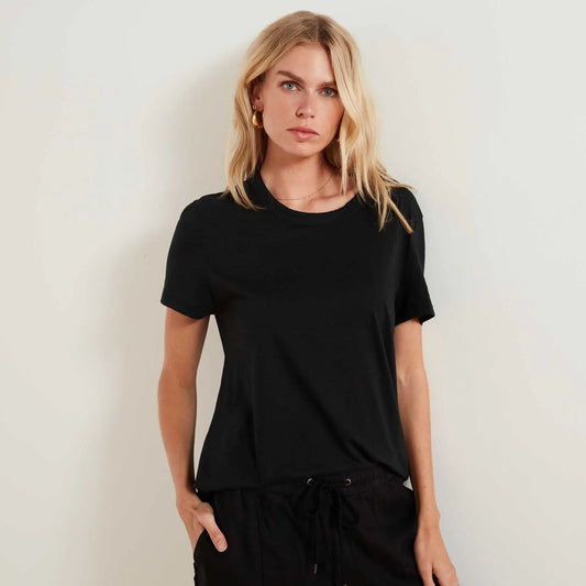 Crew Neck Tee For Women - Black