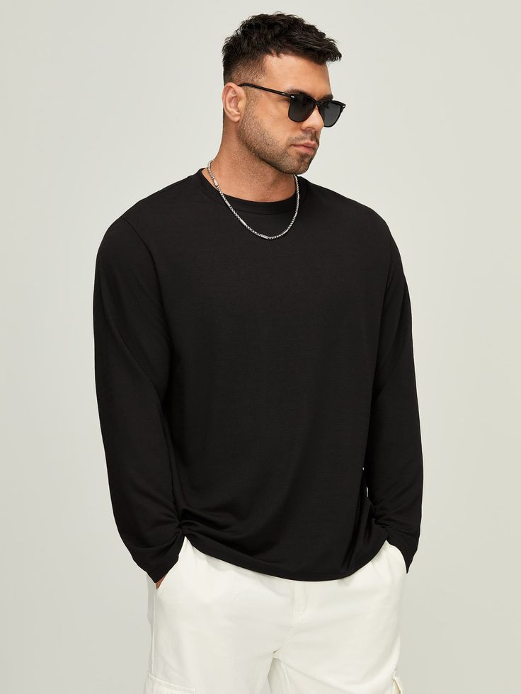 STYLOPHY - Plain Sweatshirt - Black