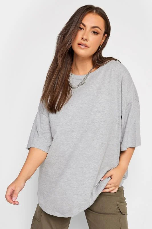 STYLOPHY - Oversized Tee For Women - GREY