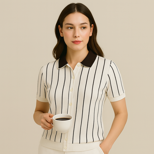 STYLOPHY - Contrast Collar Polo For Men - White
