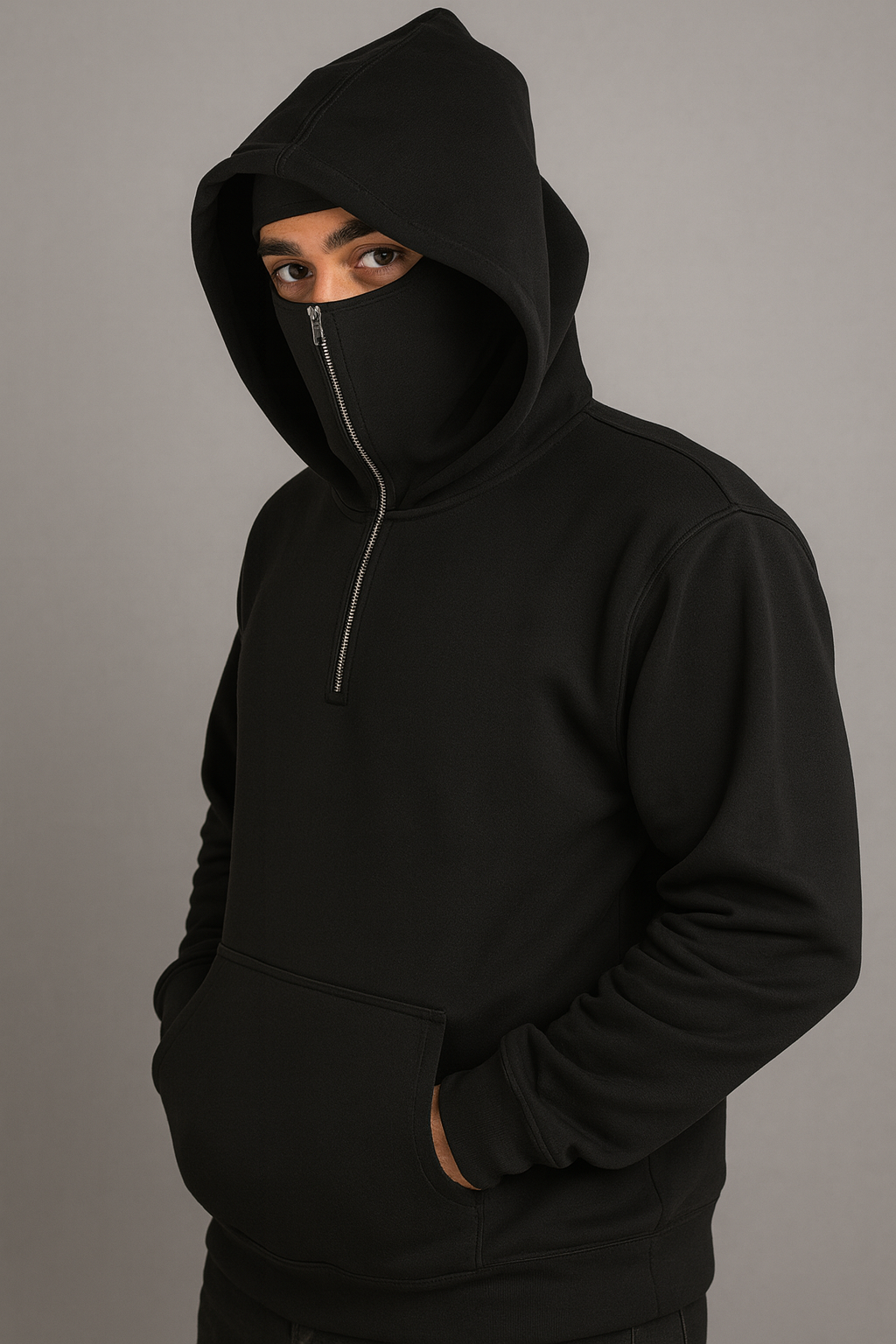 Men's Half Zipper BALACLAVA Hoodie