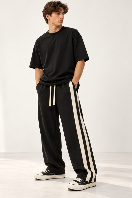 Double Side Stripes Trouser - Black