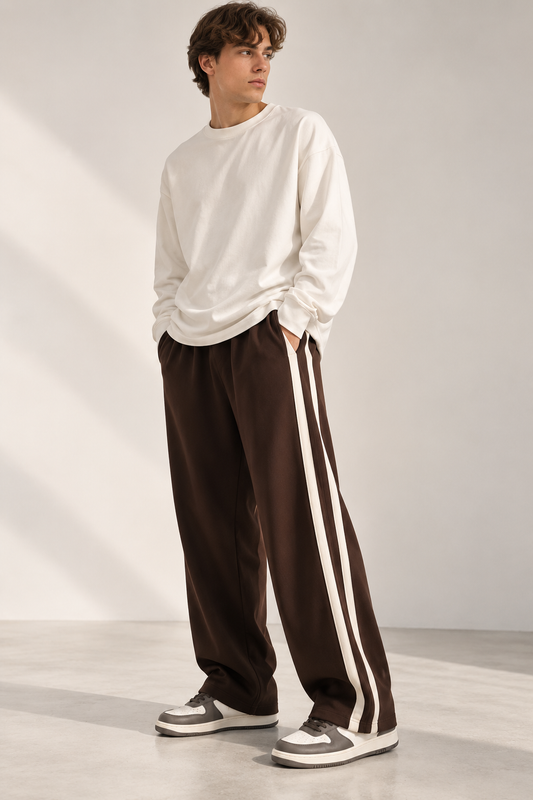 Double Side Stripes Trouser - Brown
