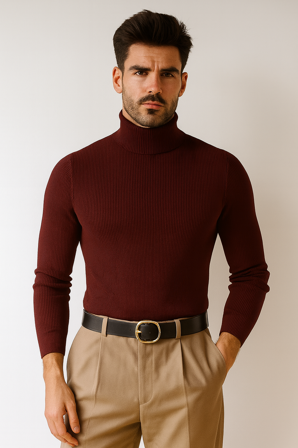 STYLOPHY - Premium High Neck For Men - Maroon