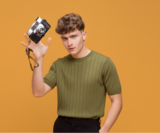 Drop Needle Tee For Men - Olive