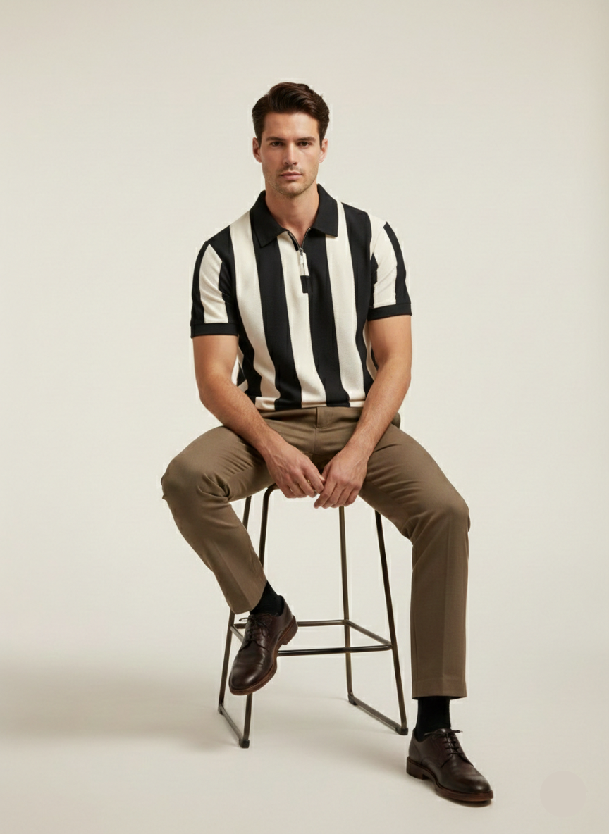 Stylophy Regalia Signature Polo - Black - White