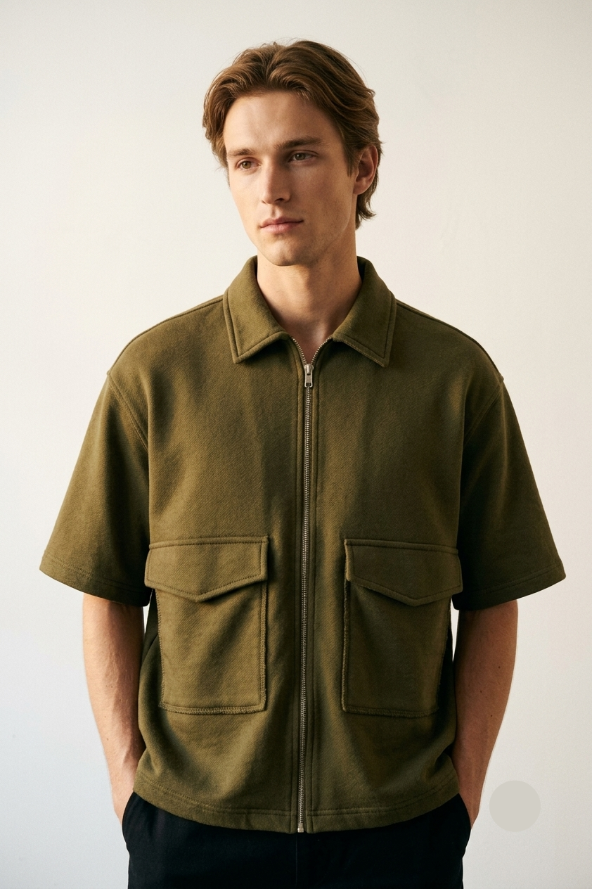 Urban Utility Zip Shirt - Olive