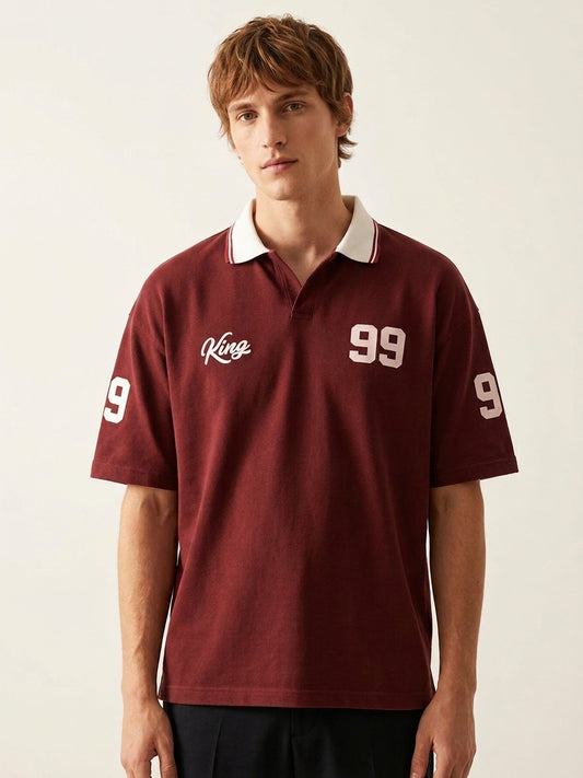 King 99 Varsity Polo - Maroon