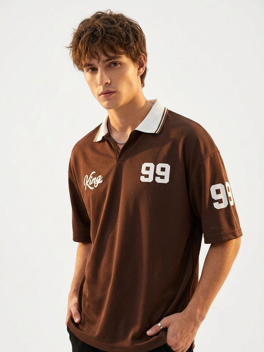King 99 Varsity Polo - Brown