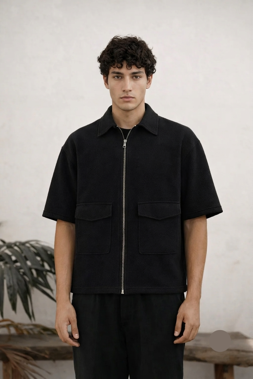 Urban Utility Zip Shirt - Black