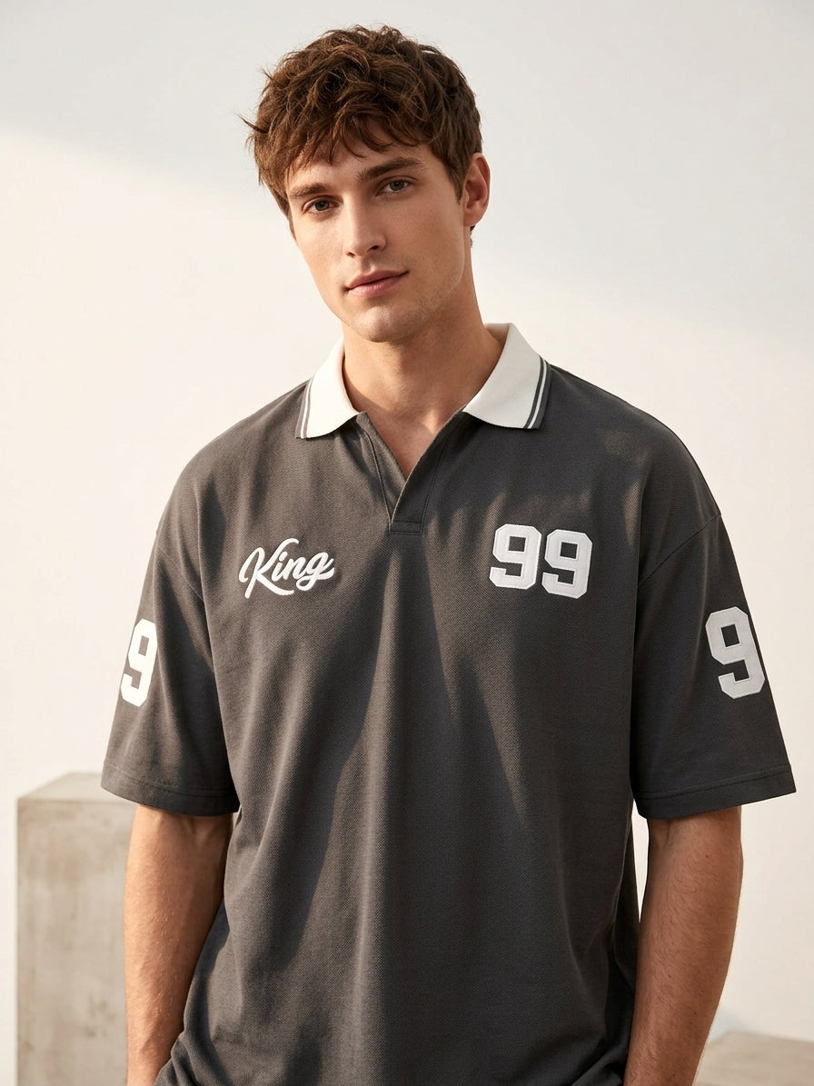 King 99 Varsity Polo - Grey