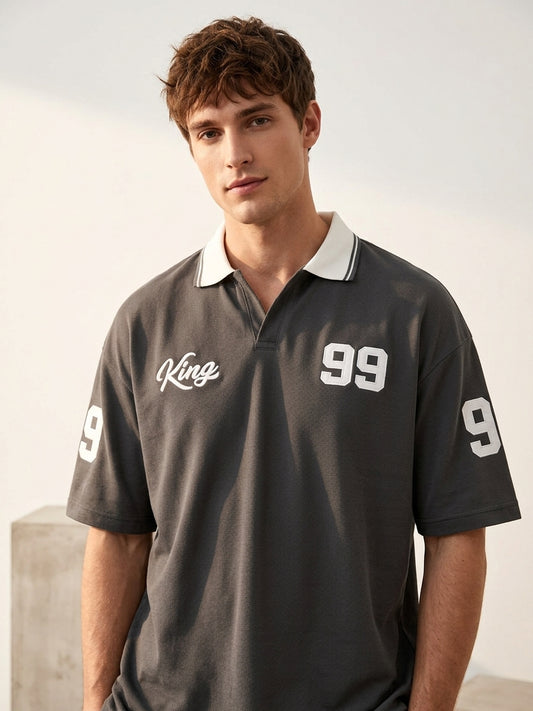 King 99 Varsity Polo - Grey