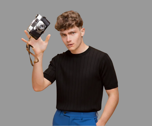 Drop Needle Tee For Men - Black