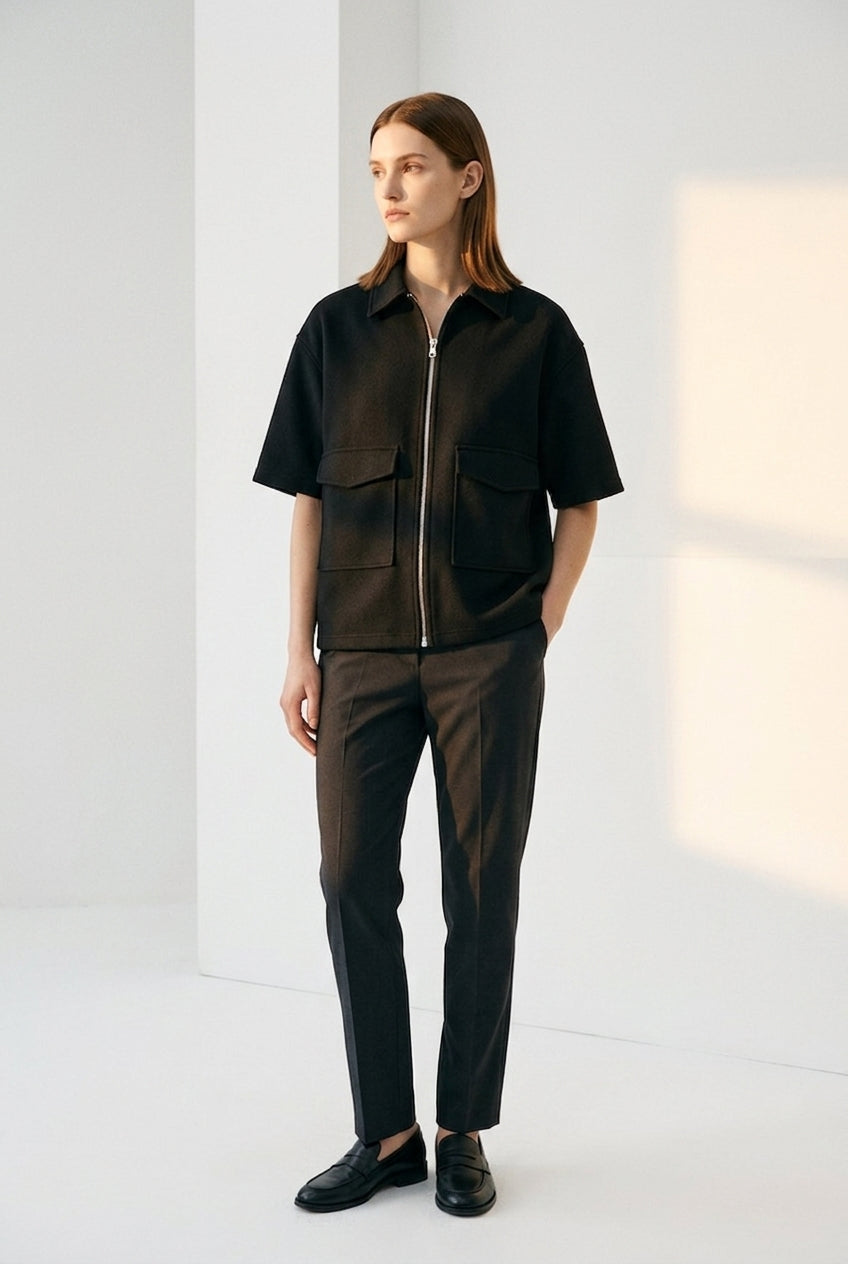Urban Utility Zip Shirt For Women - Black