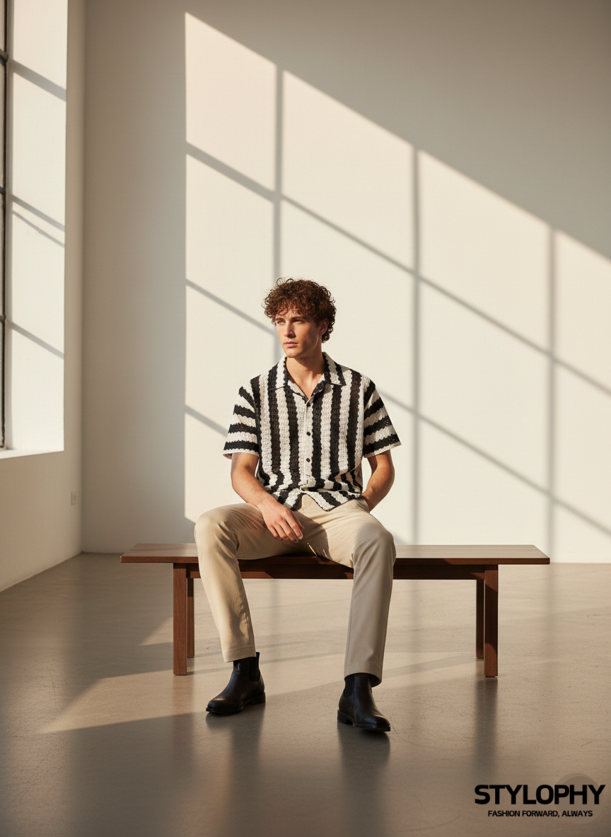 Crochet Knitted Cuban Shirt