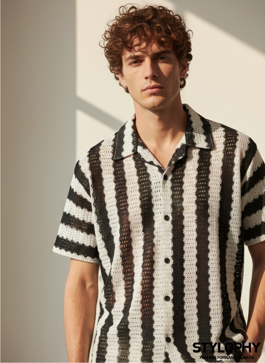 Crochet Knitted Cuban Shirt