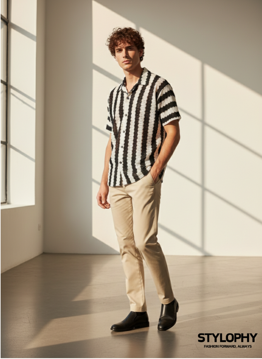 Crochet Knitted Cuban Shirt