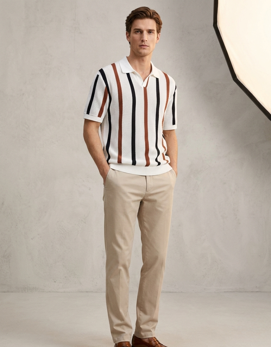 Comfort Stripe Waffle Polo