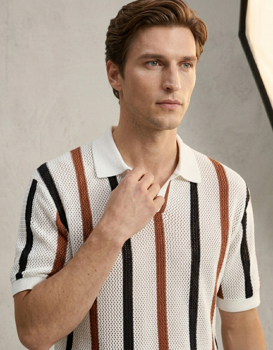 Comfort Stripe Waffle Polo