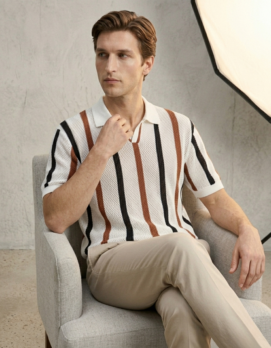 Comfort Stripe Waffle Polo