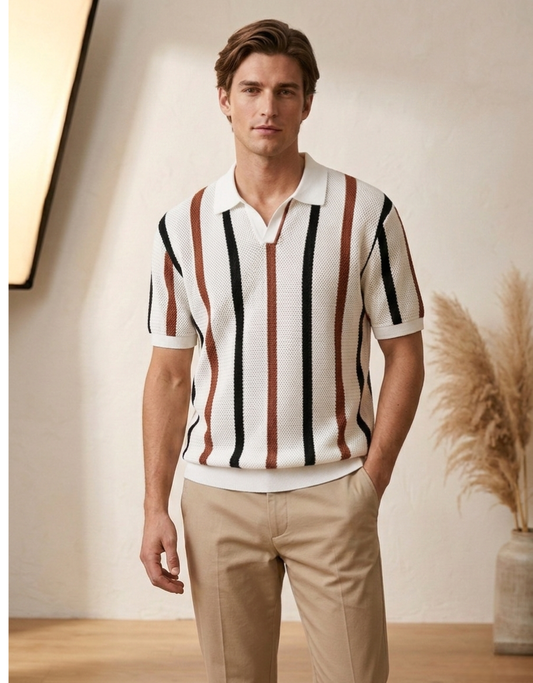 Comfort Stripe Waffle Polo