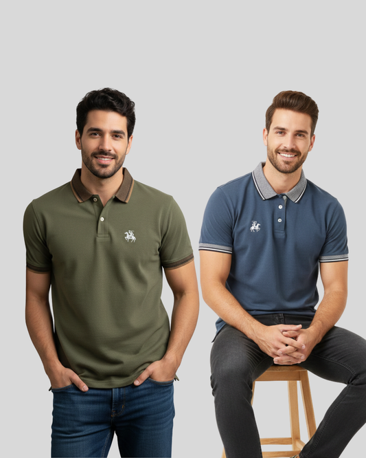 The Ironwood Heritage Polo - PACK OF 2 Olive & Navy