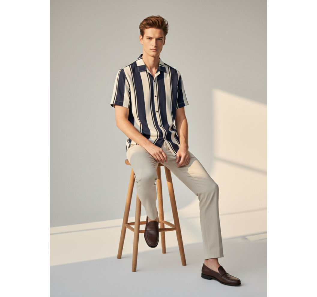 Coastal Elite Cuban Collar - Navy Blue