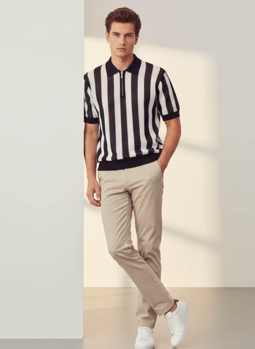 Crochet Stripe Signature Polo