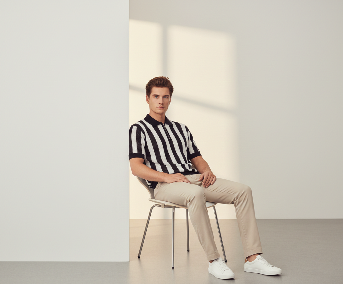 Crochet Stripe Signature Polo
