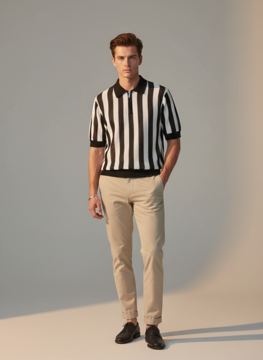 Crochet Stripe Signature Polo